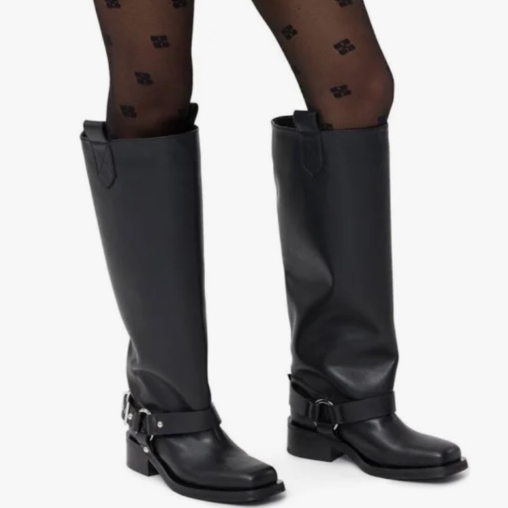 GANNI tubular biker under the knee boots size 37 - hard to find!